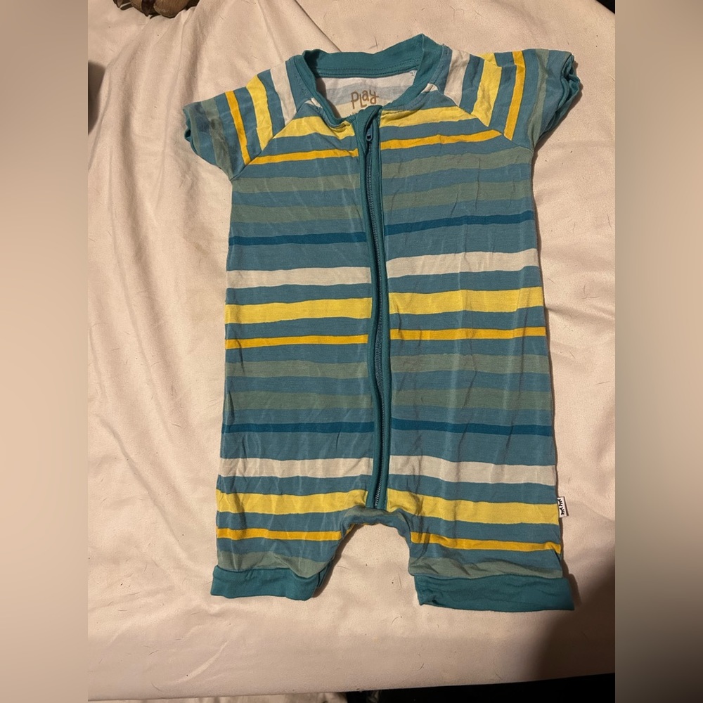 Garden Stripes Little Sleepies Shorty Romper